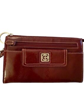 Gianni Bernini Women's Burgundy Leather Wristlet Wallet